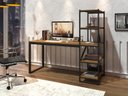 Ver imagem 2 de Escrivaninha Home Office Fit Estilo Industrial Moderna Premium Estudo Pés Aço Cor Canela
