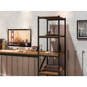 Ver imagem 3 de Escrivaninha Home Office Fit Estilo Industrial Moderna Premium Estudo Pés Aço Cor Canela