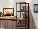 Ver imagem 3 de Escrivaninha Home Office Fit Estilo Industrial Moderna Premium Estudo Pés Aço Cor Canela