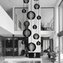 Ver imagem 2 de Lustre Pendente para Sala Pé Direito Duplo Big Boss Preto