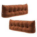 Ver imagem 1 de Kit 02 Almofadas para Cabeceira Encosto Apoio Lombar Spot 140cm com Porta Celular Veludo - Desk
