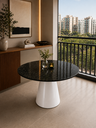 Ver imagem 1 de Mesa de Jantar Cone Branco - Redonda 110cm - Mármore São Gabriel