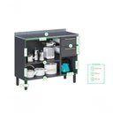 Ver imagem 4 de Balcão Cozinhas Itatiaia Midi Pop Art I3 2 Gavetas e 3 Portas Grafite