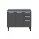Ver imagem 1 de Balcão Cozinhas Itatiaia Midi Pop Art I3 2 Gavetas e 3 Portas Grafite