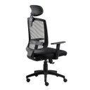 Ver imagem 3 de Cadeira para Escritório Presidente Giratória Ergonômica New Opus Roal Preto Encosto em Tela