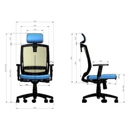 Cadeira para Escritório Presidente Giratória Ergonômica New Opus Roal Preto Encosto em Tela - 9