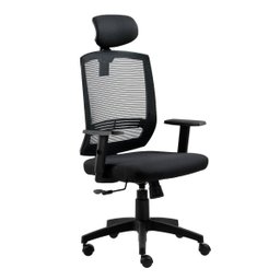 Cadeira para Escritório Presidente Giratória Ergonômica New Opus Roal Preto Encosto em Tela - 1