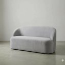 Ver imagem 3 de Sofá Luna 140cm Namoradeira Orgânica Design Curvo Bouclê Cinza Liso