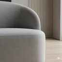 Ver imagem 2 de Sofá Luna 140cm Namoradeira Orgânica Design Curvo Bouclê Cinza Liso
