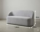 Ver imagem 4 de Sofá Luna 140cm Namoradeira Orgânica Design Curvo Bouclê Cinza Liso
