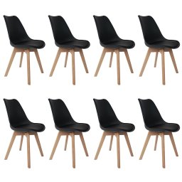 CONJUNTO 8 CADEIRAS SAARINEN PRETA WOOD - 1