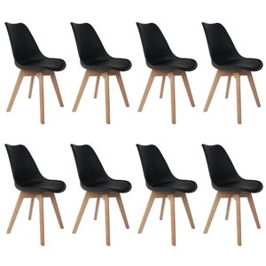 CONJUNTO 8 CADEIRAS SAARINEN PRETA WOOD