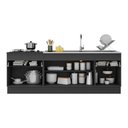 Ver imagem 5 de Kit 2 Balcões C/ Rodapé Gabinete Pia 150cm e Cooktop 70cm Veneza Multimóveis Mp2108.898 Preto/