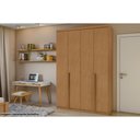 Ver imagem 1 de Guarda Roupa 4 Portas e 2 Gavetas c/ Pés Alonzo Amêndoa - Lopas
