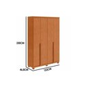 Ver imagem 2 de Guarda Roupa 4 Portas e 2 Gavetas c/ Pés Alonzo Amêndoa - Lopas