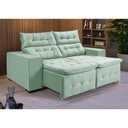 Ver imagem 1 de Sofá Retratil Reclinável Pillow 1,90 Veludo Acqua