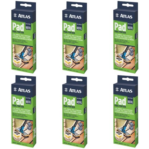 Refil de Pad para Pintura Deck Madeira Verniz | Atlas | Kit 06 Un