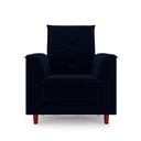 Ver imagem 6 de Poltrona Decorativa Estofada Confortável Sala Miley Veludo Azul Marinho