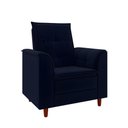 Ver imagem 1 de Poltrona Decorativa Estofada Confortável Sala Miley Veludo Azul Marinho
