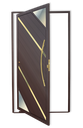 Ver imagem 1 de Porta Pivotante Lamb.Oasis c/Puxador D. Sup.Marrom Corten Dourado 120 Brimak