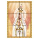 Ver imagem 1 de Quadro Nossa Senhora do Rosário de Fátima com Raios de Luz 60x40 em Azulejos