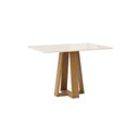 Ver imagem 5 de Conjunto Sala de Jantar Mesa Lisa 120cm Tampo MDF Vidro Canto Reto 4 Cadeiras Evelin