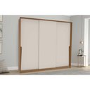 Ver imagem 1 de Guarda Roupa Casal 3 Portas de Correr e 4 Gavetas Porto Freijo/creme - Politorno