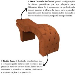 Maca Estofada Reclinável Sobrancelhas Cílios Suede Simaria Cor:terracota - 5