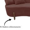 Namoradeira Sofá Feijão Luna Orgânica Couro Marrom - 6