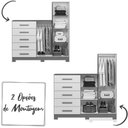 Ver imagem 5 de Comoda New Master Quarto com 5 Gavetas 2 Portas e Espelho Freijo/off White