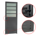 Ver imagem 2 de Porta de Cozinha Alumínio 80 Esq L25 V.Boreal Cinza Brimak