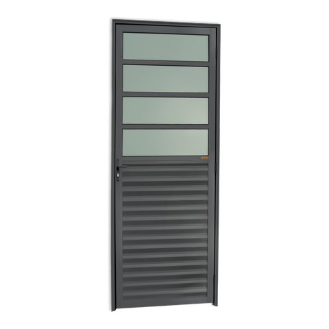 Porta de Cozinha Alumínio 80 Esq L25 V.Boreal Cinza Brimak