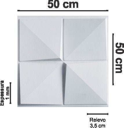 Revestimento 3d para parede decorativo Cubos 50x50cm - 5