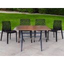 Ver imagem 1 de Jogo Mesa 120x70 para Restaurante Comércio Imbuia com 4 Cadeiras Gruvyer Preta Ecomhome