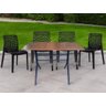 Jogo Mesa 120x70 para Restaurante Comércio Imbuia com 4 Cadeiras Gruvyer Preta Ecomhome - 1