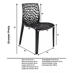 Jogo Mesa 120x70 para Restaurante Comércio Imbuia com 4 Cadeiras Gruvyer Preta Ecomhome - 7