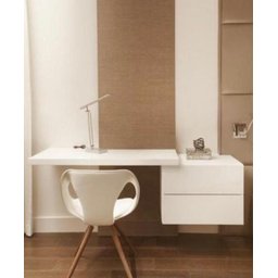 Escrivaninha Suspensa com 2 Gavetas 100% MDF Branco Fosco - 120cm de Comprimento - 2