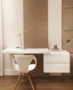 Ver imagem 2 de Escrivaninha Suspensa com 2 Gavetas 100% MDF Branco Fosco - 120cm de Comprimento