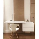 Ver imagem 2 de Escrivaninha Suspensa com 2 Gavetas 100% MDF Branco Fosco - 120cm de Comprimento