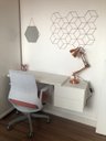 Ver imagem 1 de Escrivaninha Suspensa com 2 Gavetas 100% MDF Branco Fosco - 120cm de Comprimento