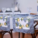 Ver imagem 2 de Caminho de Mesa Tropical Estampado 2 Peças 1,25m X 43cm Microfibra Limão