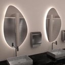 Ver imagem 1 de Kit 2 Espelhos Orgânico com Led Branco 60x40 com Fonte Bivolt Branca