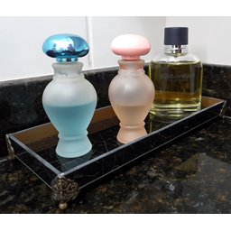 Bandeja Lavabo Sala em Vidro Preto Brilho Modern 25x10cm - 2