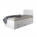 Ver imagem 3 de Cama Cômoda de Solteiro com 5 Gavetas Julia Conquista Móveis Branca