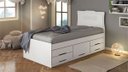 Ver imagem 2 de Cama Cômoda de Solteiro com 5 Gavetas Julia Conquista Móveis Branca