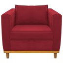 Ver imagem 6 de Kit Sofá 2 Lugares e 2 Poltronas Europa Suede Doce Sonho Móveis - Vermelho