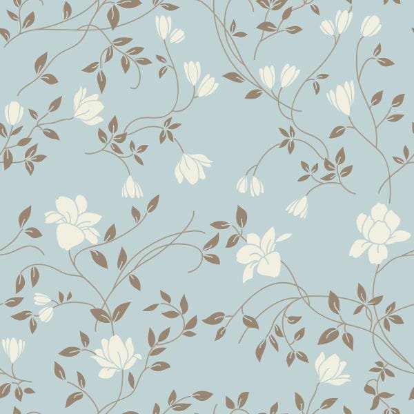 Papel De Parede Adesivo Sala Quarto Floral Flor Azul 3m - 3