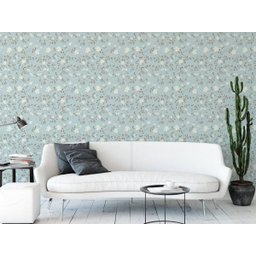 Papel de Parede Adesivo Sala Quarto Floral Flor Azul 3m - 4