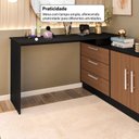 Ver imagem 6 de Cômoda com Penteadeira com 3 Gavetas e 2 Portas American Preto/com Freijó
