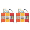 Ver imagem 1 de Kit 2 Nichos Organizadores com 6 Gavetas Branco/Colorido - FdECOR